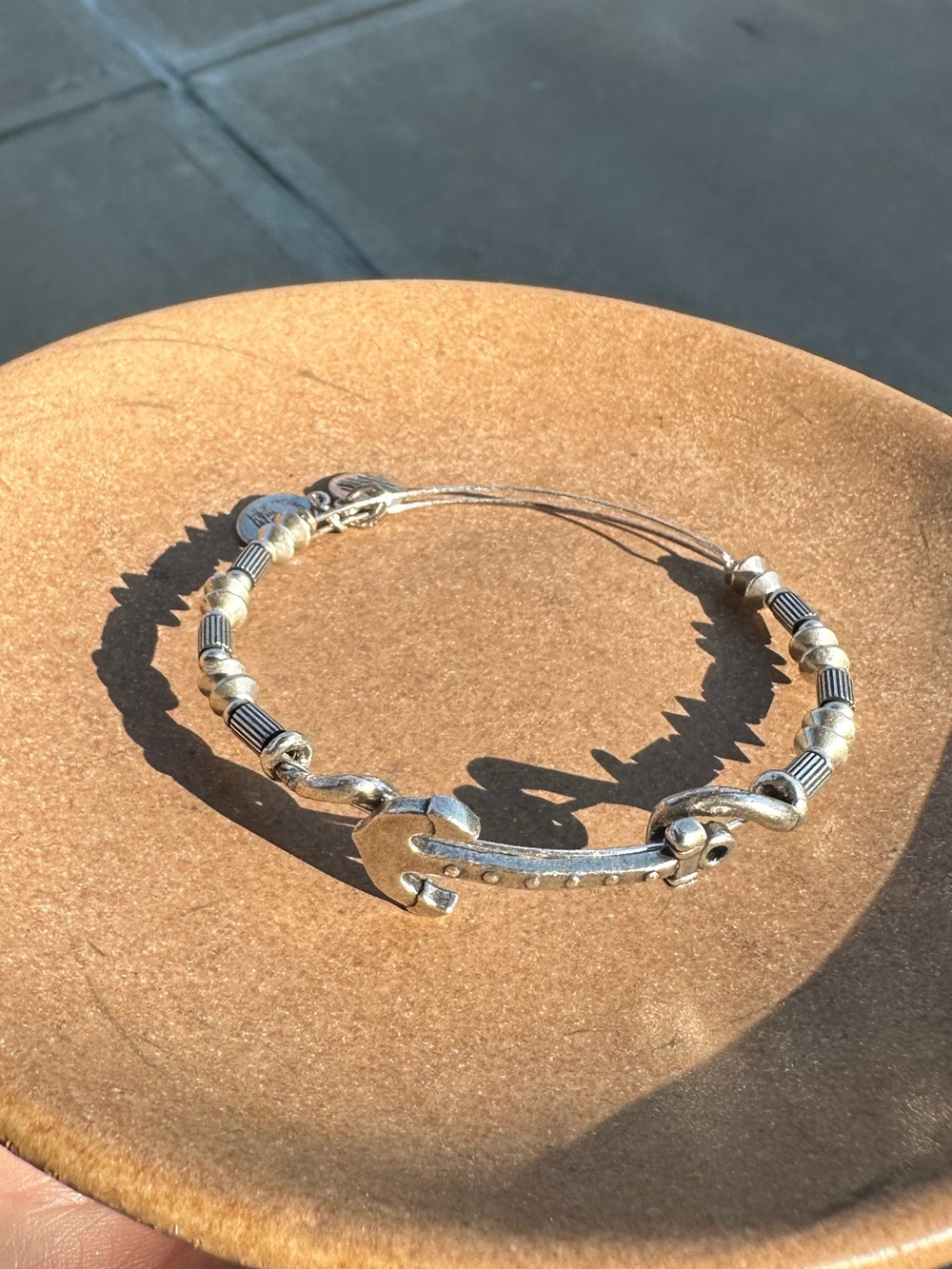 Alex and Ani Silver Anchor Hook Expandable Bracelet - Picture 2 of 3